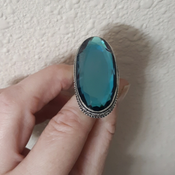 New Stunning Rainbow Mystic Topaz 925 Silver Statement Ring. - Picture 8 of 8